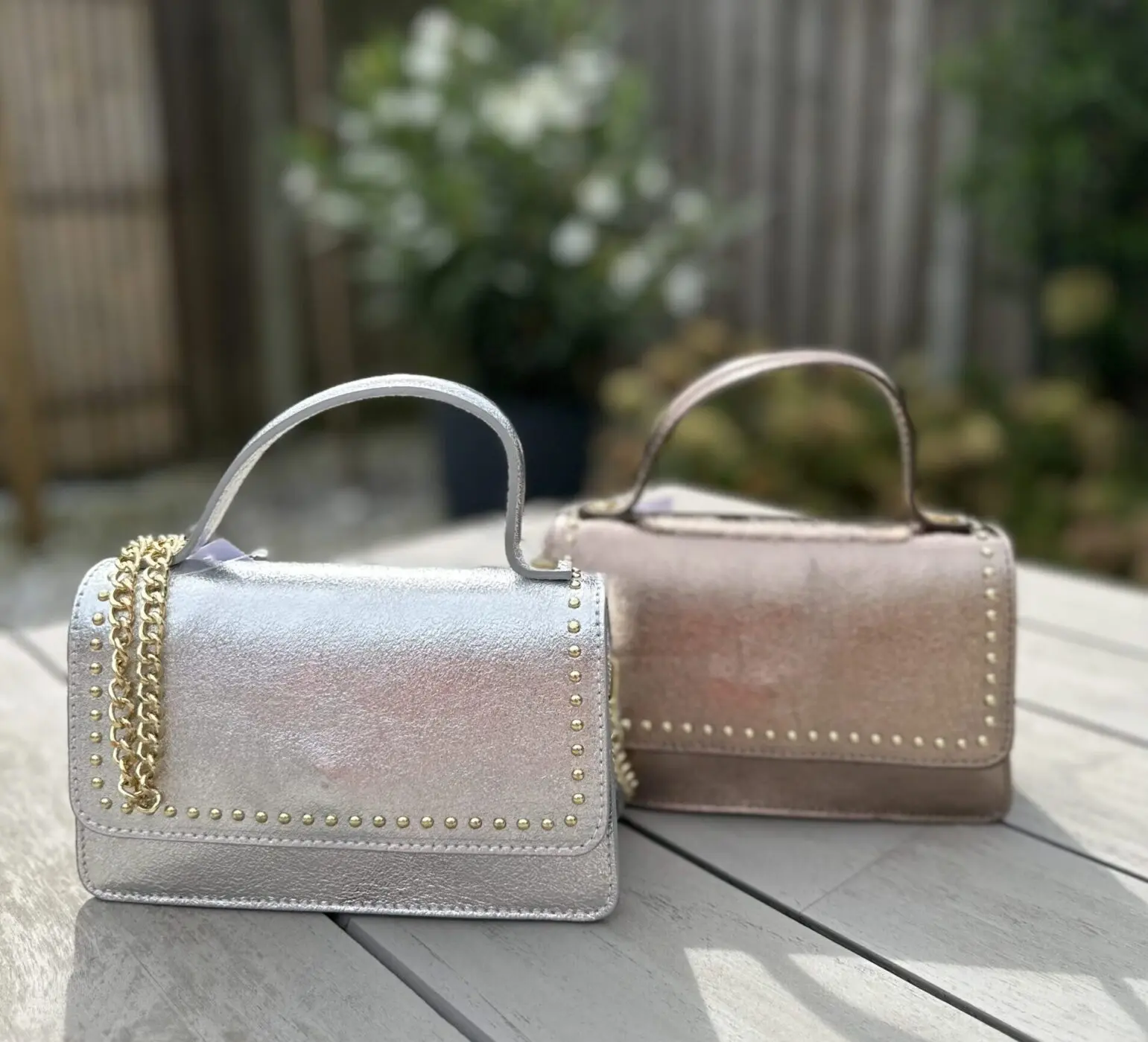 Zilver metallic schoudertasje